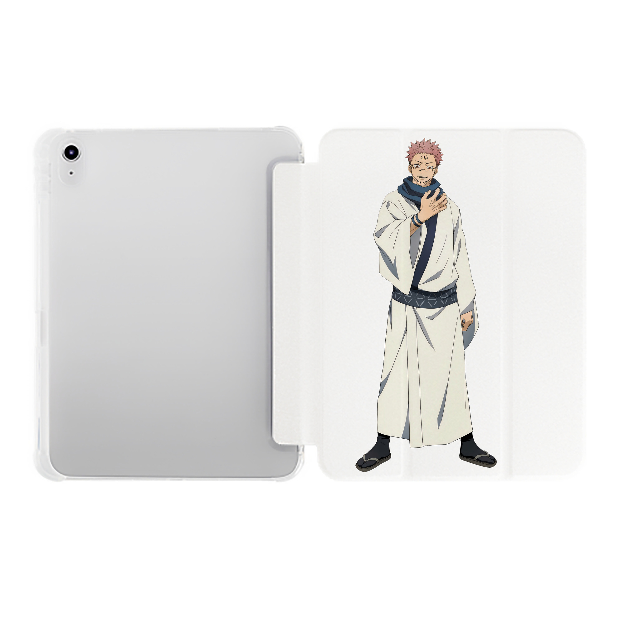 （画像用） 呪術廻戦 Jujutsu Kaisen IPad ケース ペン収納付き 三つ折りスタンド PUレザー×シリコン 対応機種9.5/10.5/10.9インチ